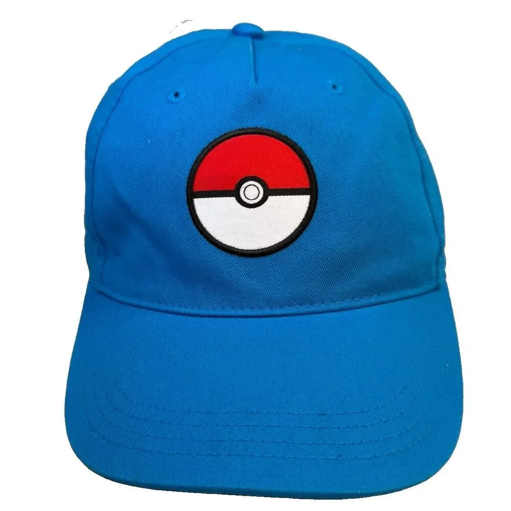 Pokemon Hat Cap Blue 100% Cotton Snapback Youth Adult One-Size EUC